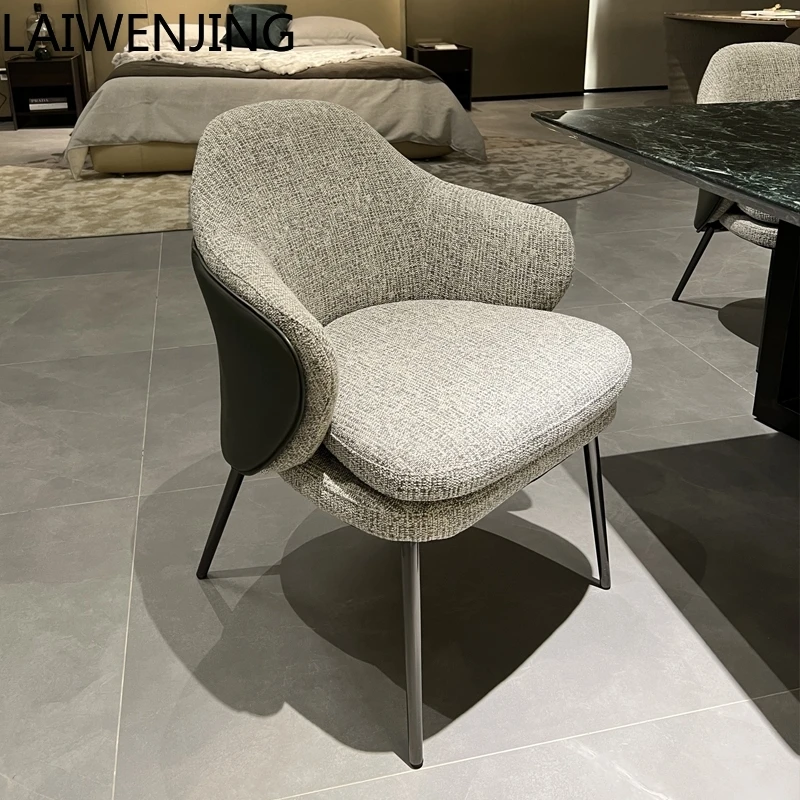 

SGF cotton and linen dining chair Italian light luxury talking chair commercial sofa chair