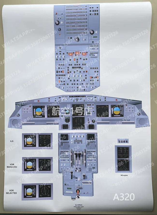 AIRBUS A320 Simulator Cockpit Map Training Flipchart 91 × 63.6 سم