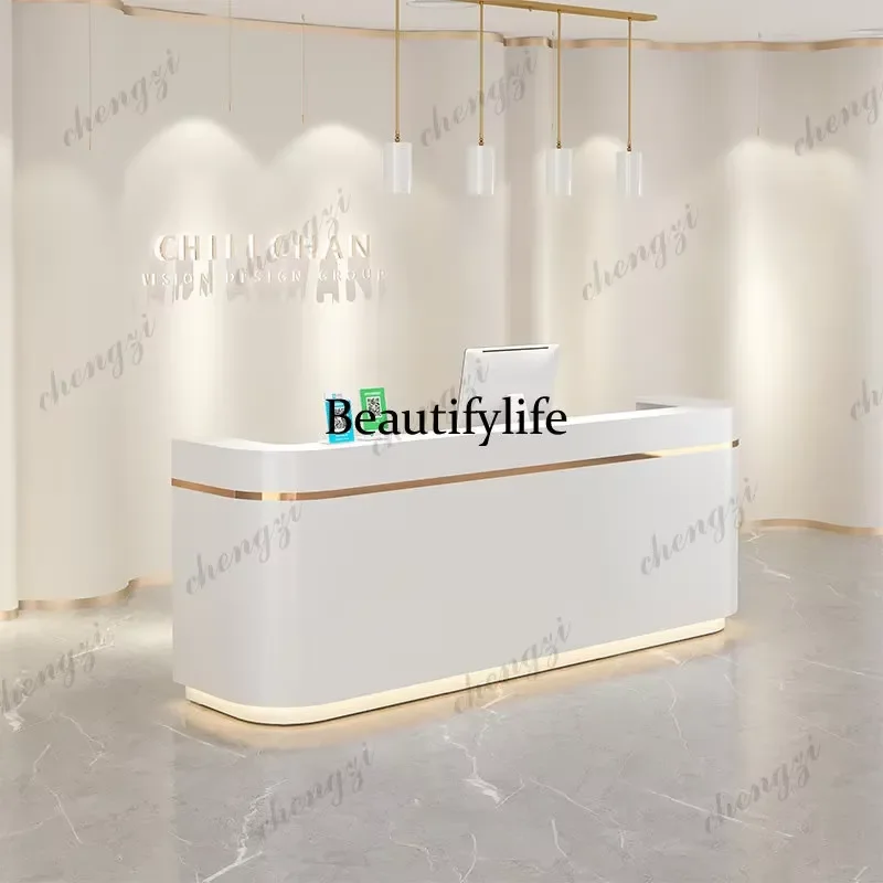 for A73 Minimalist Company Reception Desk Display Welcome Executive Front Desk Aesthetic Hotel Office Furniture