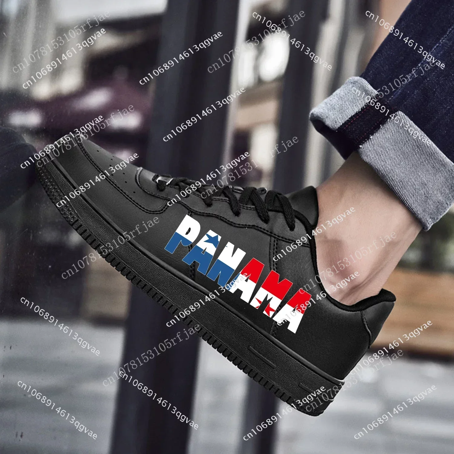 Panamanian Flag AF Basketball Mens Womens Sports Running High Quality Flats Force Sneakers Lace Up Mesh Customized Made Shoe