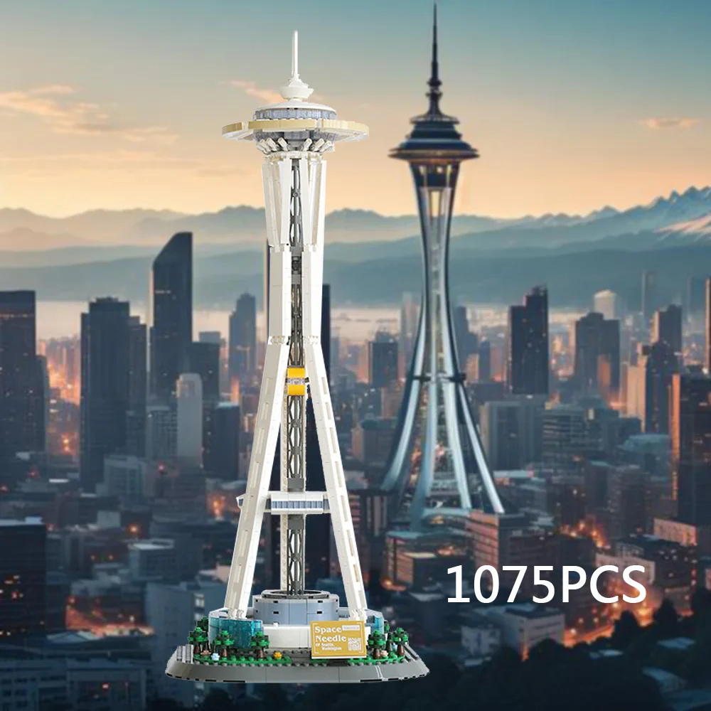 

Modern Landmark Architecture Building Block Space Needle Tower Seattle United States Construction Model Sets Brick Toys For Gift