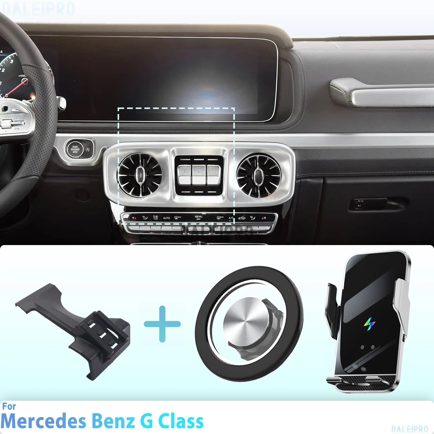 Made to measure for Mercedes Benz G Class 2019-2022 G500 G63 W463 AMG Phone Holder Car Magnetic Mount Smart Sensing Wireless