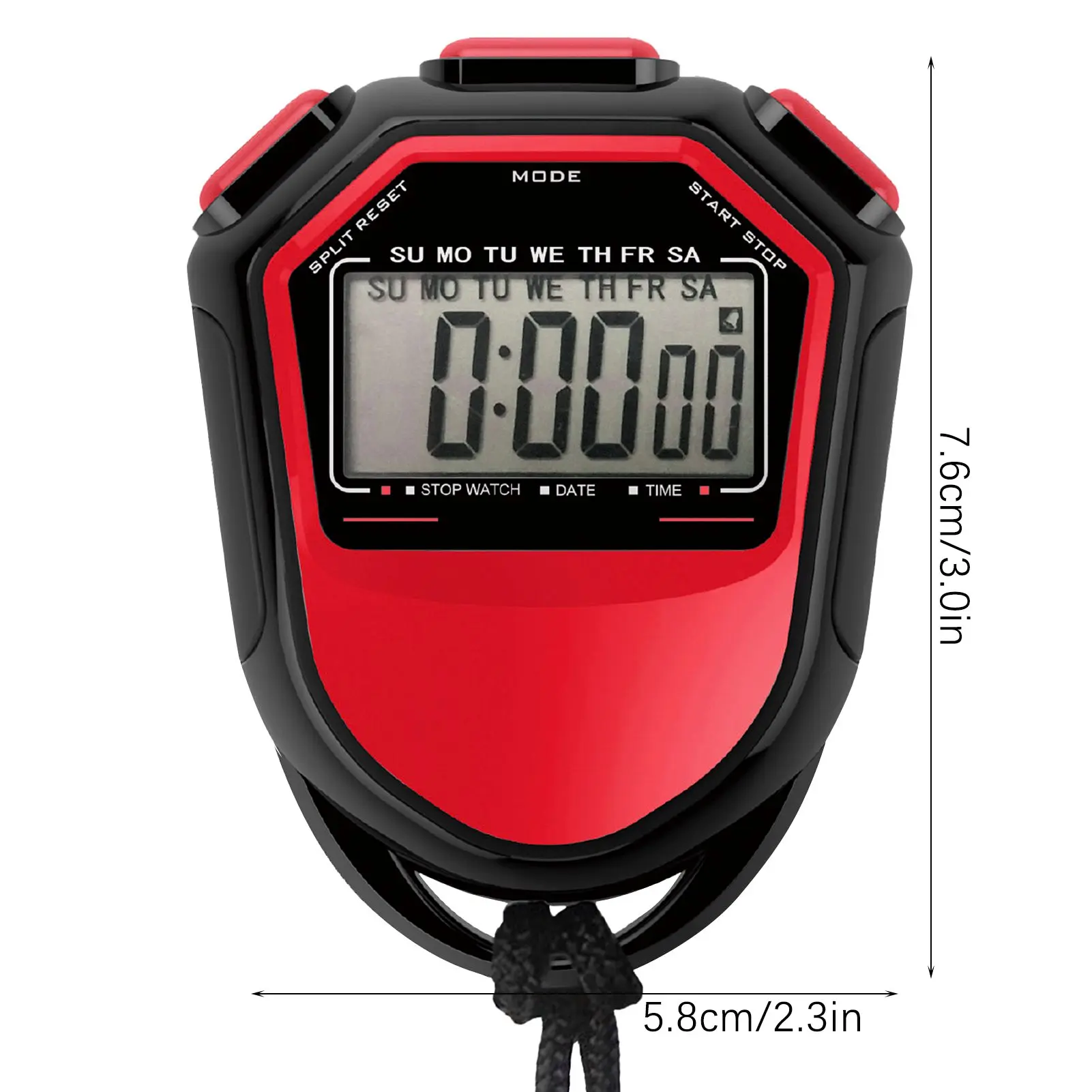 Waterproof Stopwatch Digital Handheld LCD Timer Chronograph Sports Counter with Strap for Swimming Running Football Training