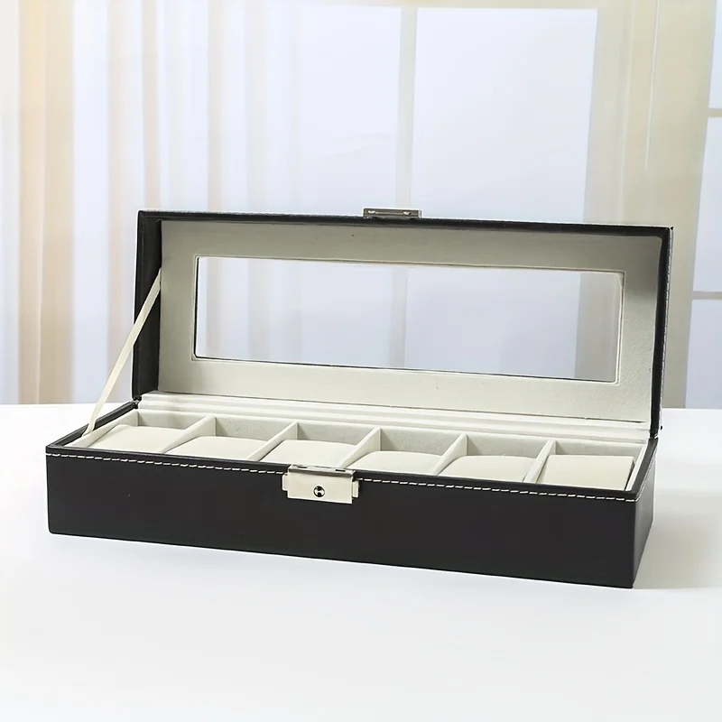 Exquisite hand decorations, mechanical and electronic high-end 6-digit watch box display box, leather storage box, jewelry box