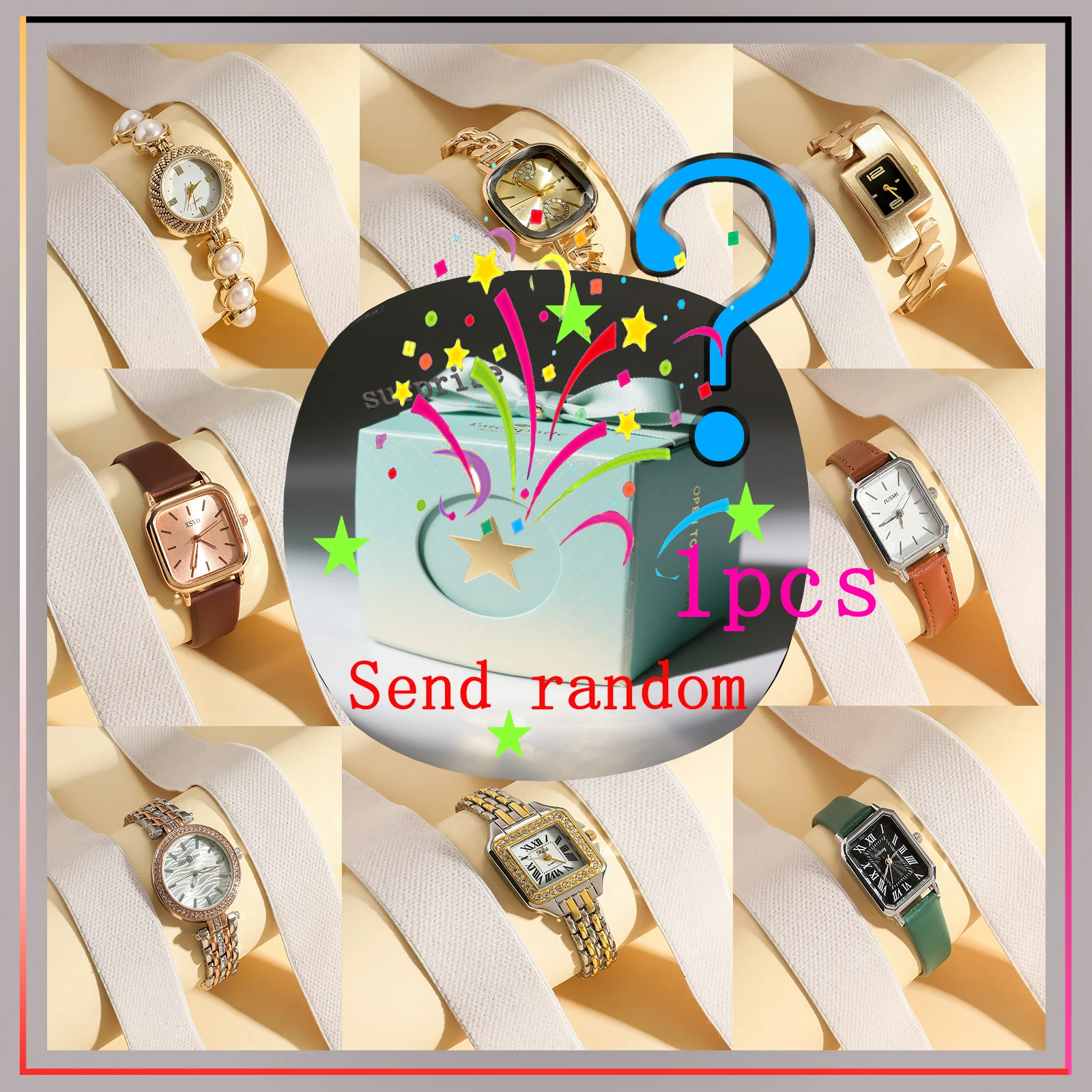 

Сюрприз слепая коробка классические женские ретро-указатели часы из смешанной шкалы лесной стиль ретро модные кварцевые часы случайный стиль