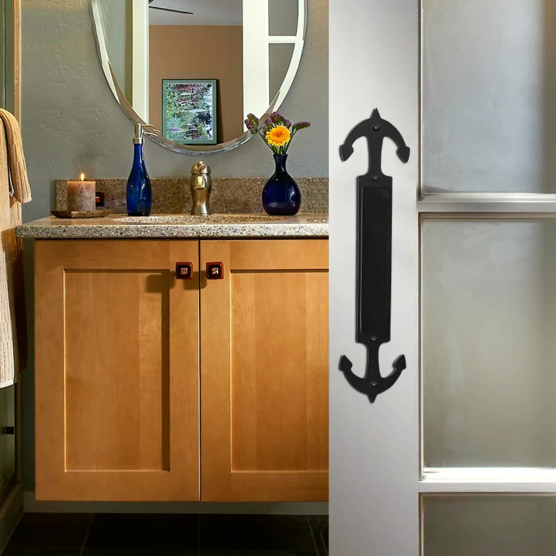 

LWZH Sliding Barn Door Pull Handle, Sliding Closet Gate Cabinet Closet Door Handle, Anchor Shaped Handle for Interior Door 265mm