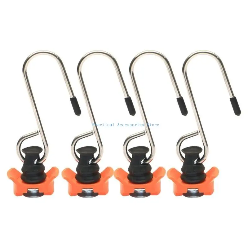 

U75E 4pcs Adjustable Airline Hooks Secure Hauling, Metal Track Attachments Suitable For Motorhomes Truck Vehicle Campers