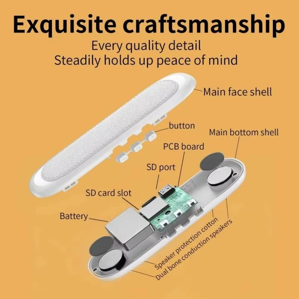 

Bluetooth 5.4 Under Pillow Speaker Noise Reduction Stereo Sound Bone Conduction Speaker Deep Bass Timed Shutdow