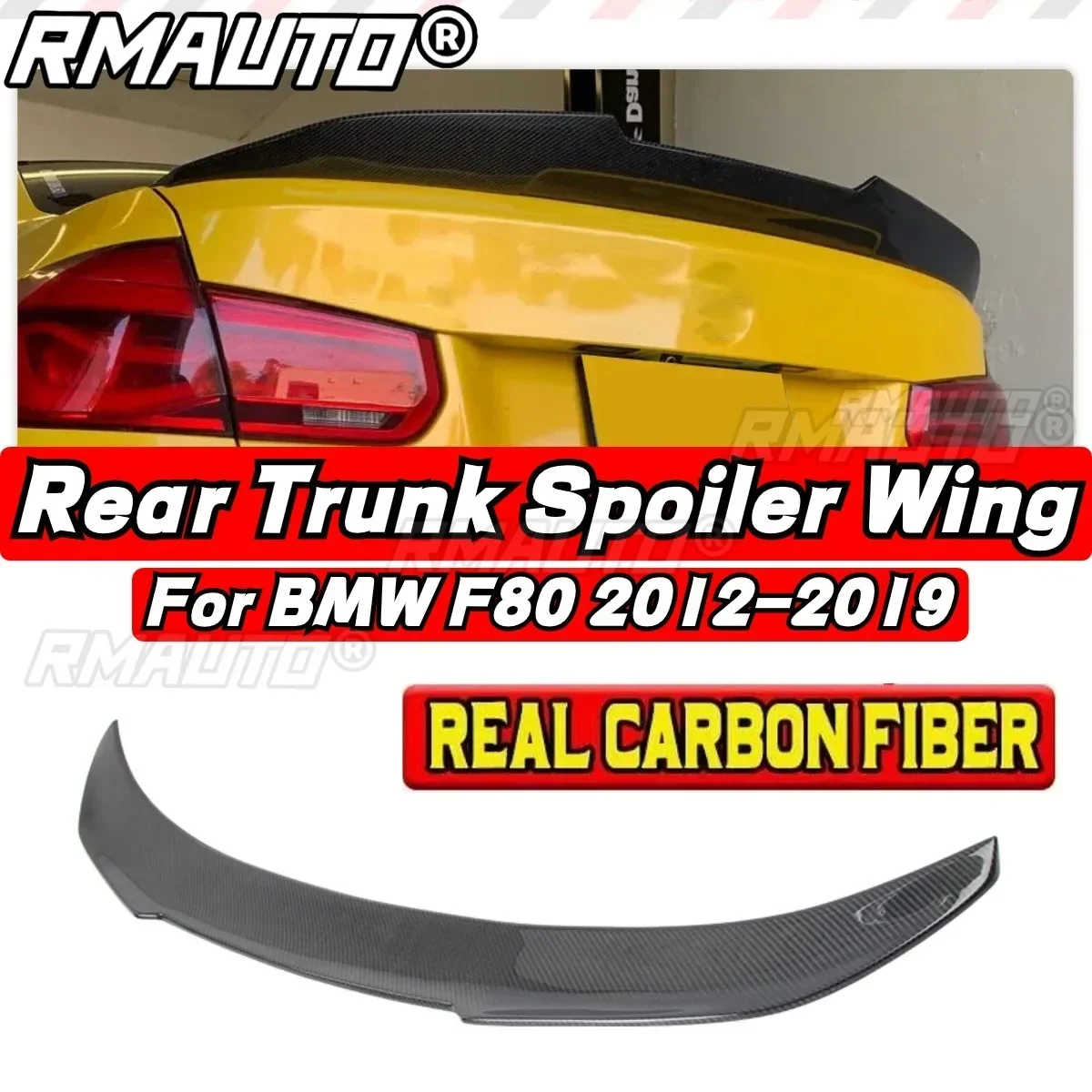 Car Rear Trunk Spoiler Car Rear Spoiler Wing PSM Style For BMW 3 Series F30 F35 F80 M3 2012 - 2019 Car Accessories