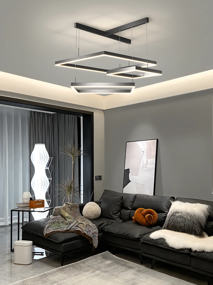 Living room chandelier modern simple atmosphere light luxury creative personality Nordic lighting combination