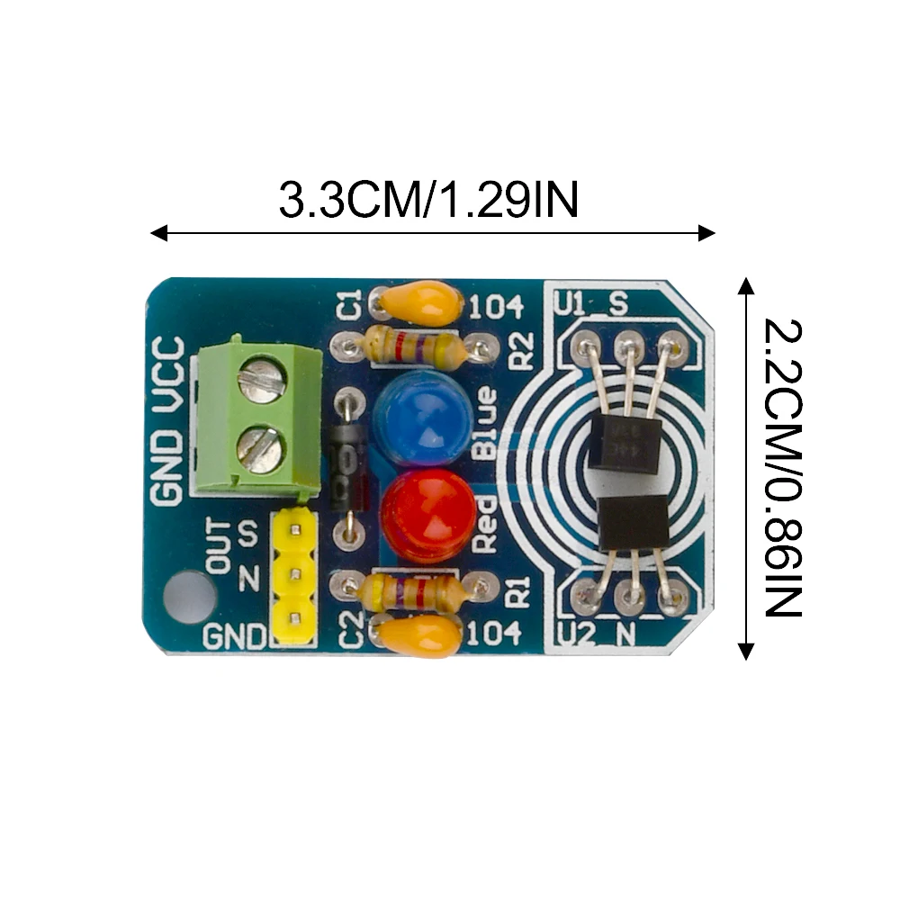 Diy hall sensor de indução magnética pólo de detecção magnética resolver módulo de detecção norte e sul com kits de luz indicadora