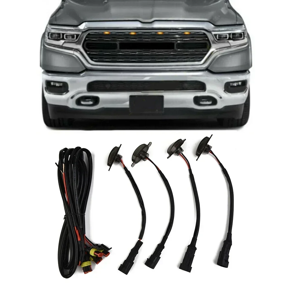 For Ram 1500 Kits Light Useful Wiring Harness 12LED 4pcs ABS Plastic Accessories Replacement Smoke For Ram 1500