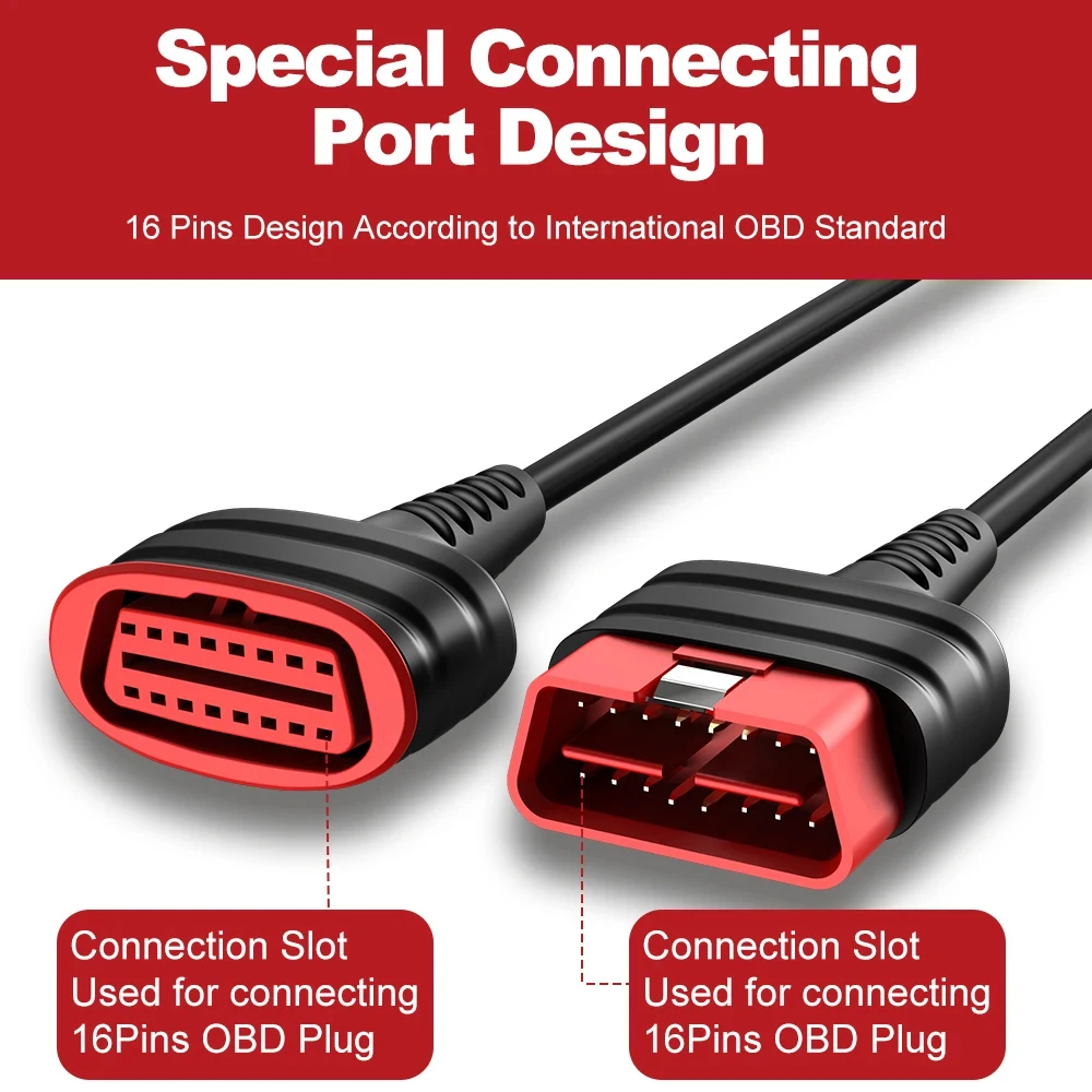Universal Extension Cable For ThinkDiag 16 Pin Male To Female Car OBD2 Diagnostic Extender Cable Automotive Adapter Cord