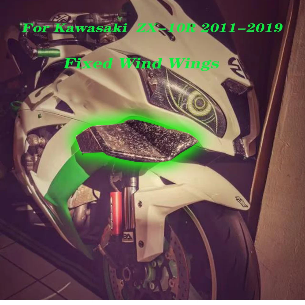 

For KAWASAKI ZX10R ZX-10R 2011-2019 Motorcycle Fairing Parts Kit Fixed Winglet Aerodynamic Wings Spoiler