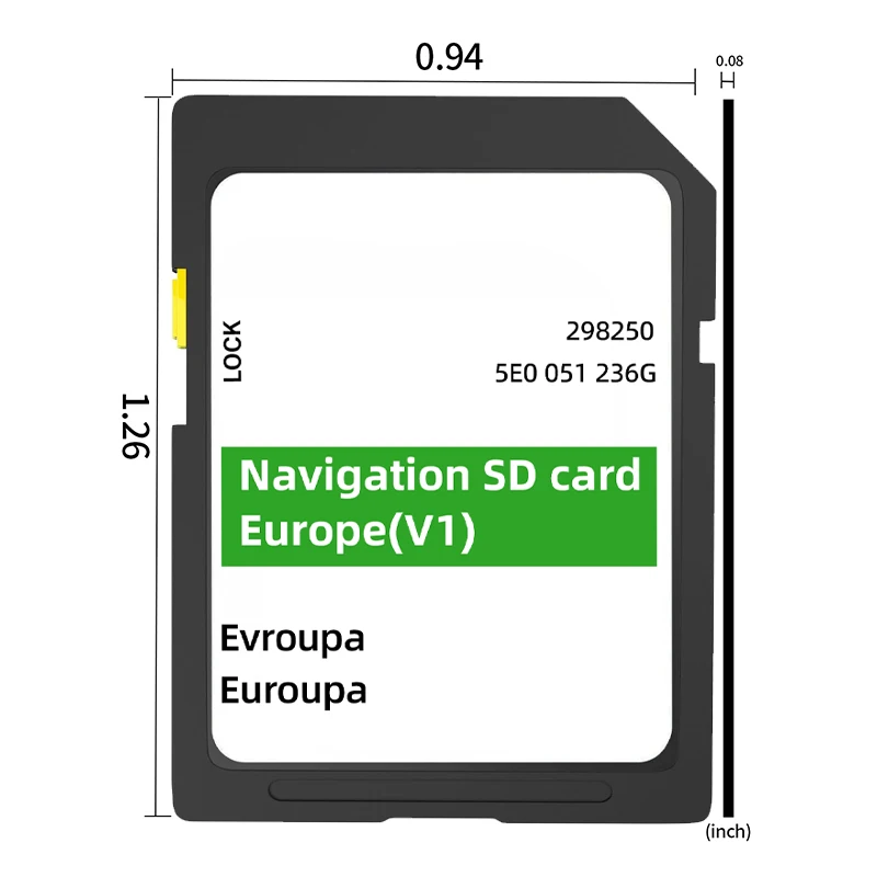 2020/2021 المملكة المتحدة وأوروبا لسكودا GEN1 MIB1 سيارة اوكتافيا MK3 اليتي نظام تحديد المواقع بطاقة SD Amundsen SD بطاقة Sat Nav خريطة #6