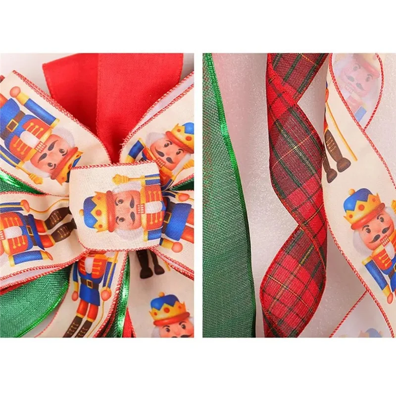 جديد-قوس شجرة عيد الميلاد قوس إكليل عيد الميلاد 49.6X11.8 بوصة خيش كبير مع قوس هدية بحافة بوليستر أحمر