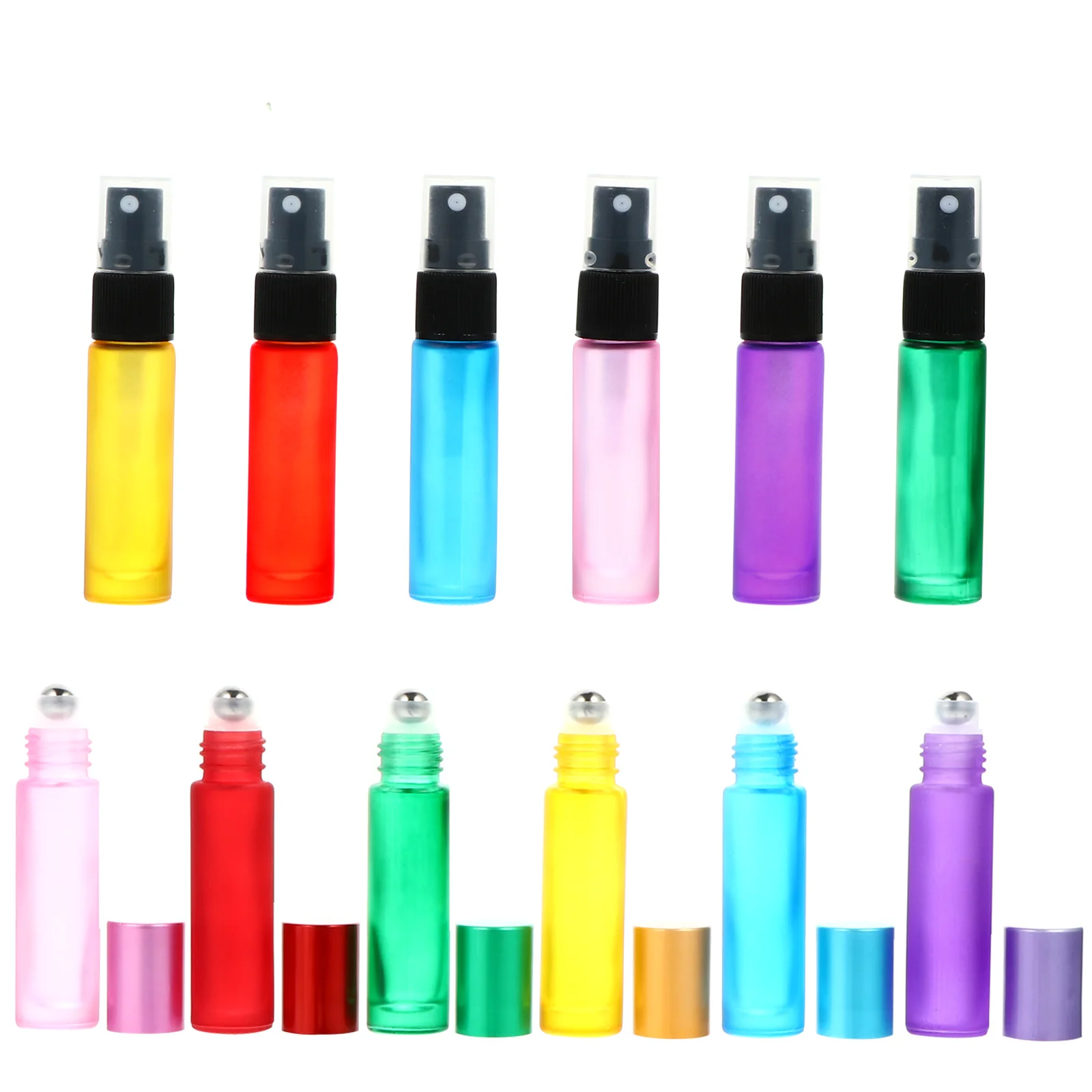 

Essential Oil Perfume Roller Bottles 10ml Glass Frosted Reusable Chic Stylish Daily Use Travel Size Yoga Sports Bag