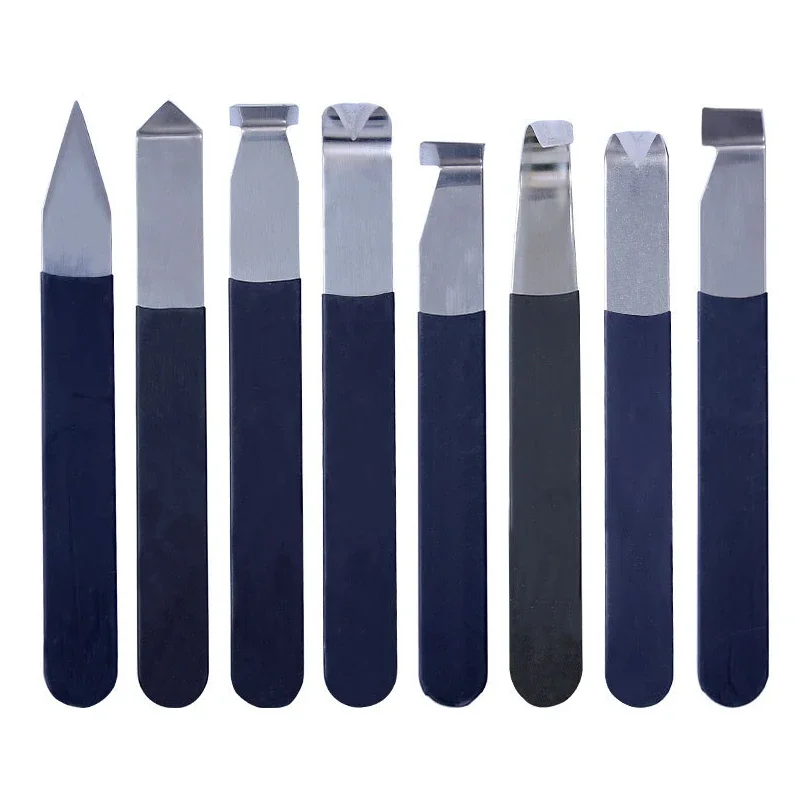 Stainless Steel Pottery Clay Ceramic Sculpting Tools Pottery Wax Clay Sculpture Carving Fettling Trimming Knife Tool 4/8Pcs