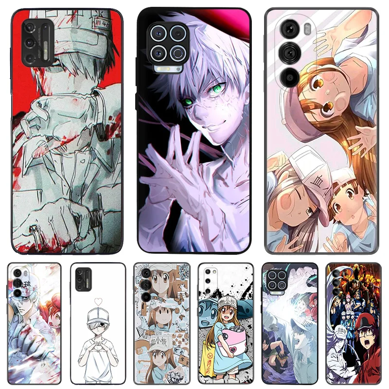 Anti-Drop Soft Phone Case For Motorola G73 G9 G50 G51 G60 G71 5G G22 G32 G52 G72 G53 Edge 40 Pro 30 20 Cells At Work Anime Cover