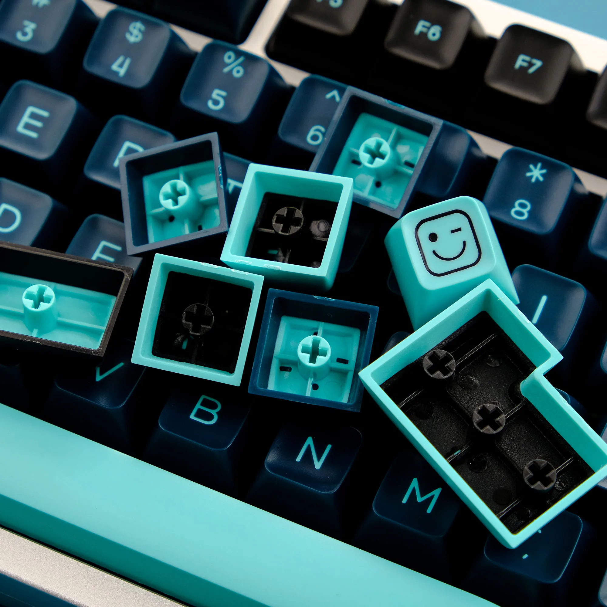 Imagem -04 - Pbt Keycaps para Teclado Mecânico Gaming Double Shot Perfil SA Preto Azul Cereja Gateron Switches mx 160 Chaves