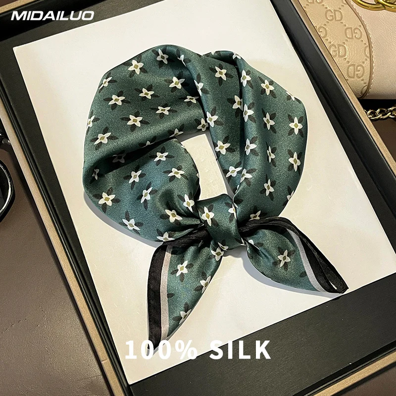 

MIDAILUO 100% шелковый шарф 20,87*20,87 дюйма, дышащий квадратный шарф, декоративный квадратный платок, элегантный аксессуар, неэластичный