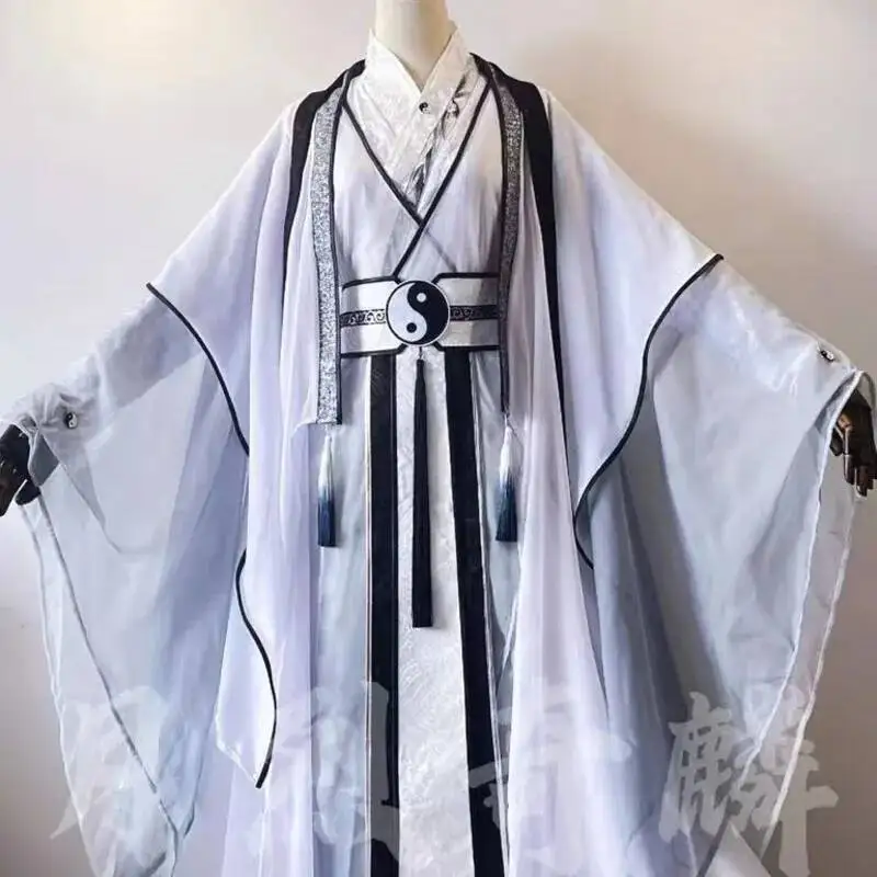 زي أداء الهالوين مو داو زو شي مشتقة شياو شينغشين كوسبلاي متعدد الاستخدامات هانفو أبيض أسود فستان على الطراز القديم