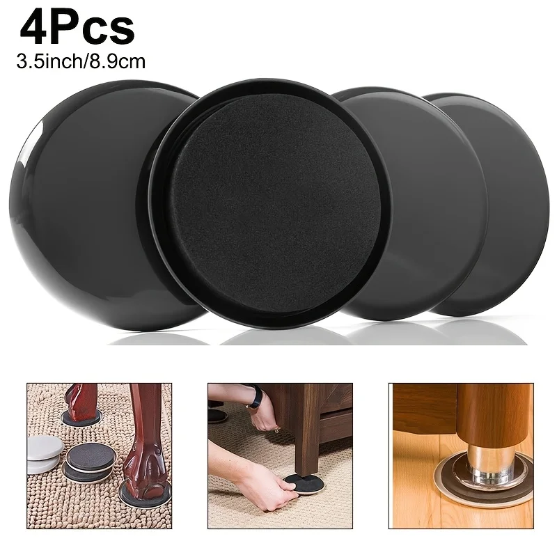 4pcs Heavy Duty Furniture Sliders 3.5