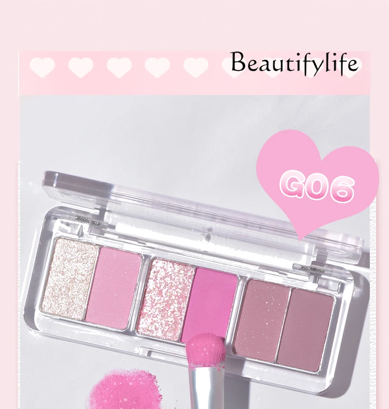 Light luxury small ruler eyeshadow disc earth color matte glitter pearlescent portable women's makeup advanced sense