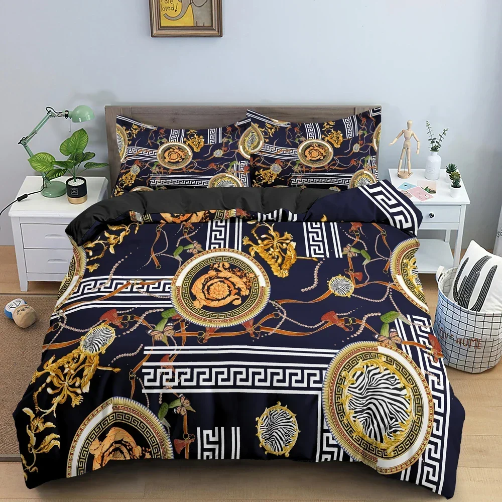 2026 3D Chain Pattern Bedding Set Duvet Cover Comforter Covers For Bedroom Twin King ​Size Soft Quilt Cover With Pillowcase 2/3