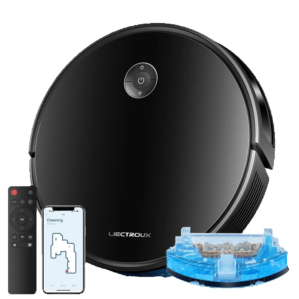 Aspiradora Robot Liectroux C7, 6000PA, Mopa Inteligente para Hogar, Barrido y Fregado Integrados, Carga Automática, Control por Aplicación