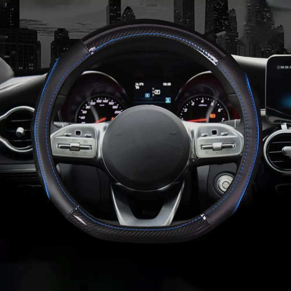 

Universal PU Leather Car Steering Wheel Cover Suitable 37-38CM Protector Car Decoration Trendy Anti Slip Car-styling Car