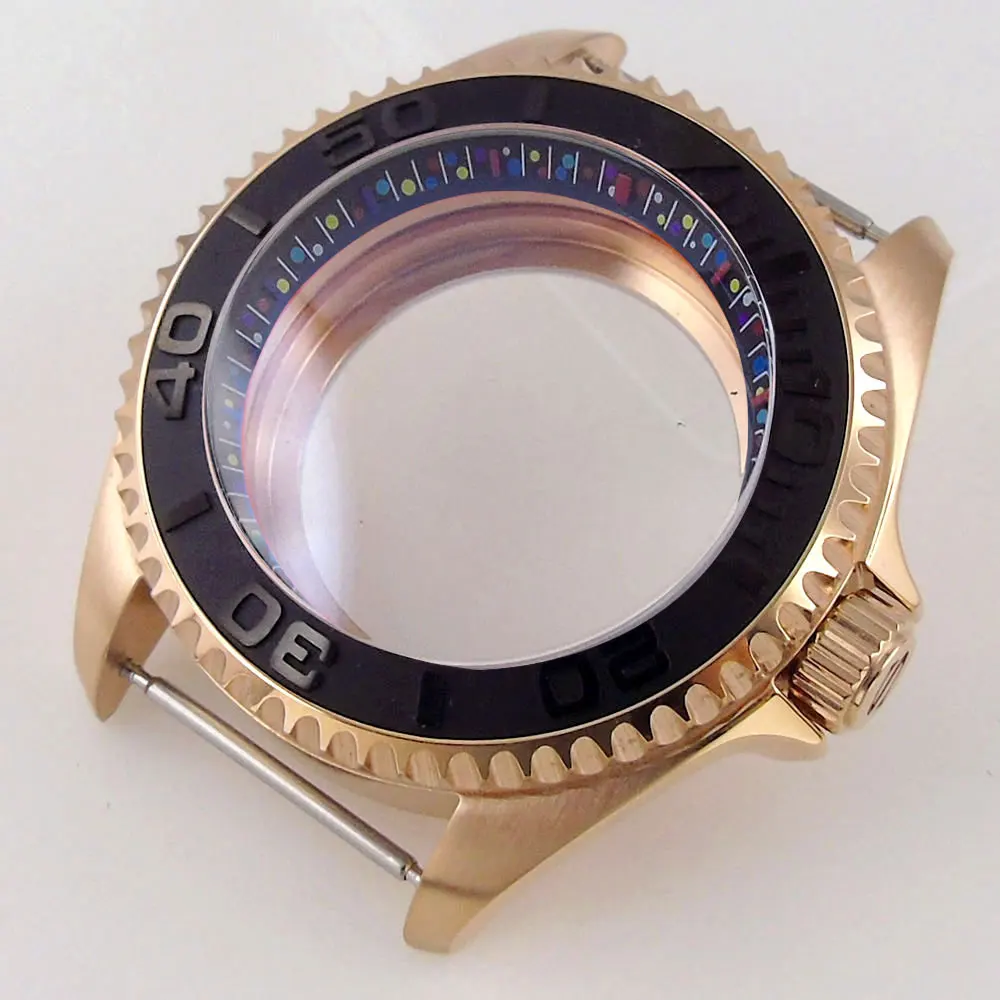 Imagem -03 - Capa de Relógio Waterproof Sub Chapter Ring Glass Back Preto Rosa Dourado Dourado 50m 42 mm Nh34 Nh35 Nh36 Nh37 Nh38 Nh39 Nh70 Nh72