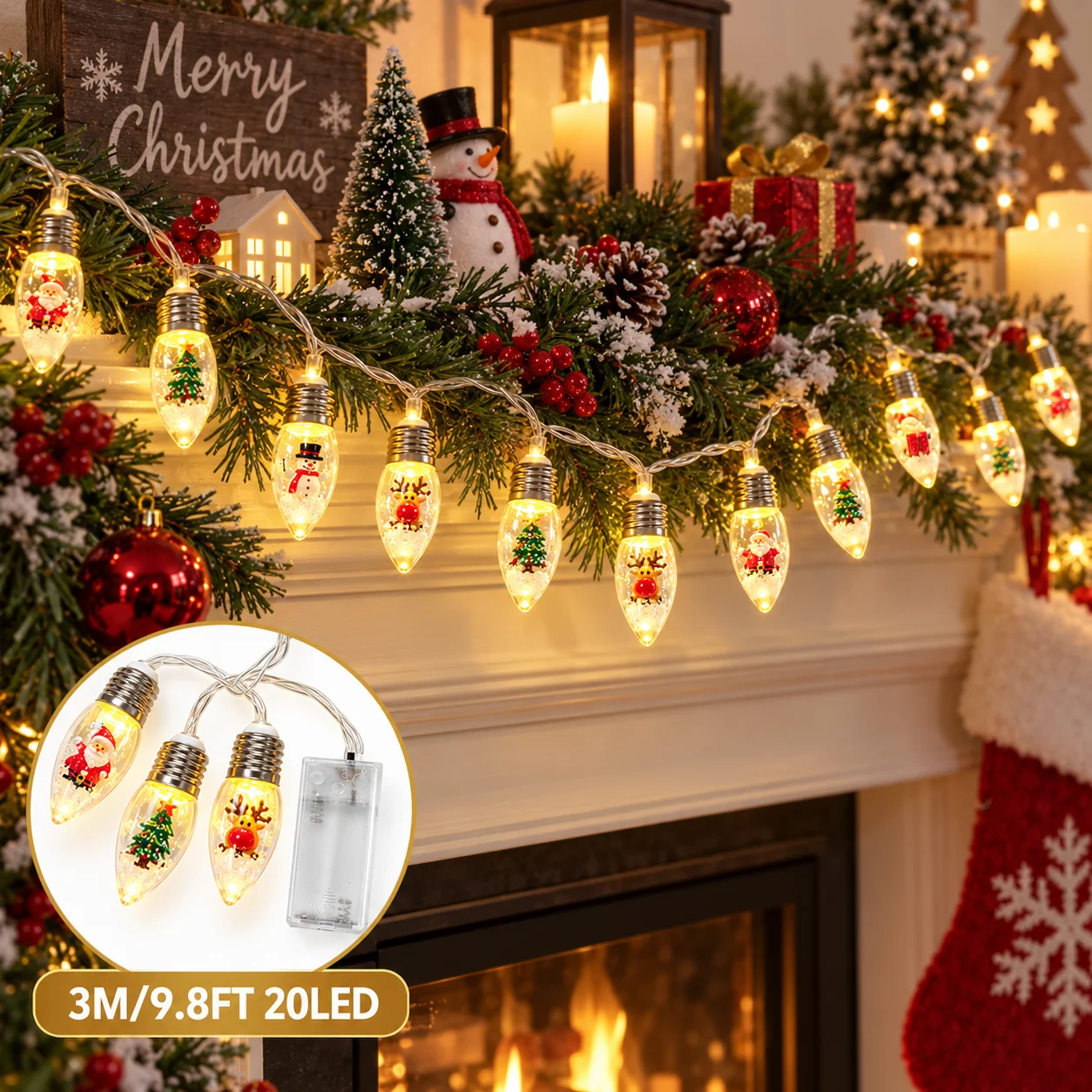 Lighting Decoration Ideas - 1pc 10/20 LED Xmas Snow Clear