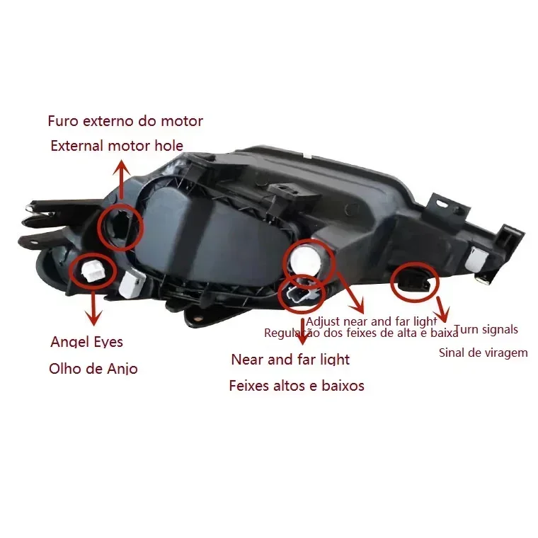 brand new For Peugeot 206 T11 06-13 crystal (lens) black /White headlamp headlamp