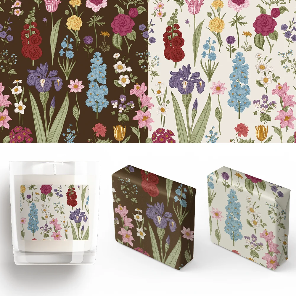 

Винтажная Цветочная бумага для упаковки мыла ручной работы, Цветочная подарочная упаковка, индивидуальный логотип 100 шт./лот, бесплатная доставка