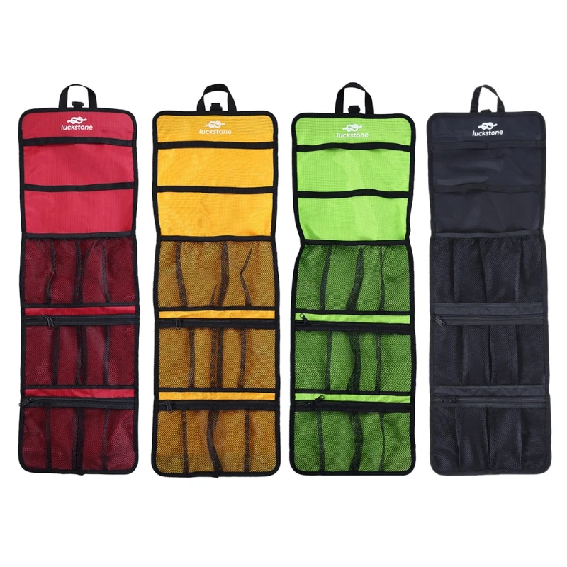 YD61 Foldable Rock Climbing Storage Bag Durable Carabiner Hook Partitions Holder Hiking Gear