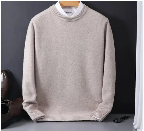 2025kaschmir Pullover Oansatz Pullover männer Lose Übergroßen M-3XL Gestrickte Untere Hemd Herbst Winter Neue Koreanische Casual Männer Top – Detail 11