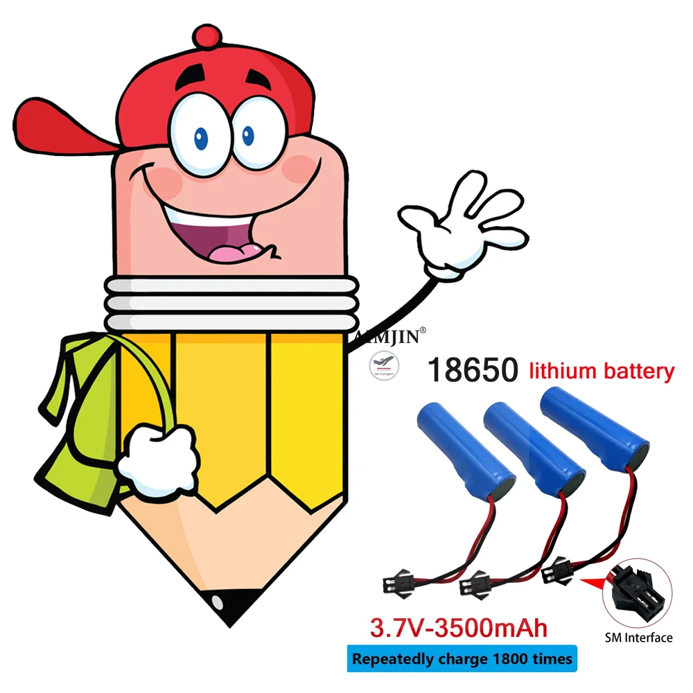 3.7V 3500mAh 1S Li-ion Battery pack  For Toys Car SM-2P Plug Boat Car Water soft Gun Battery Parts 1s1p lithium battery pack