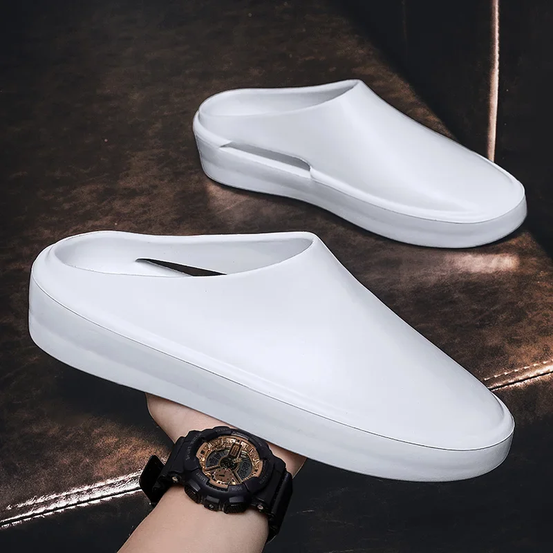 2023 Men Sandals Foam Slip On Sneakers Slippers Clogs Flip Flop Man Women Cool EVA Soft Shoes Half Drag Mules Fog California