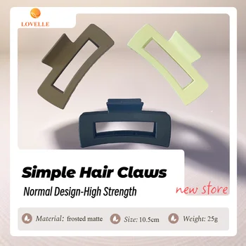 LOVELLO 플라스틱 프로스트 헤어 클립 클로, 긴 머리용 여성용 헤어 액세서리, 블랙 화이트 다크 브라운 패션 헤어 액세서리, 10.5cm
