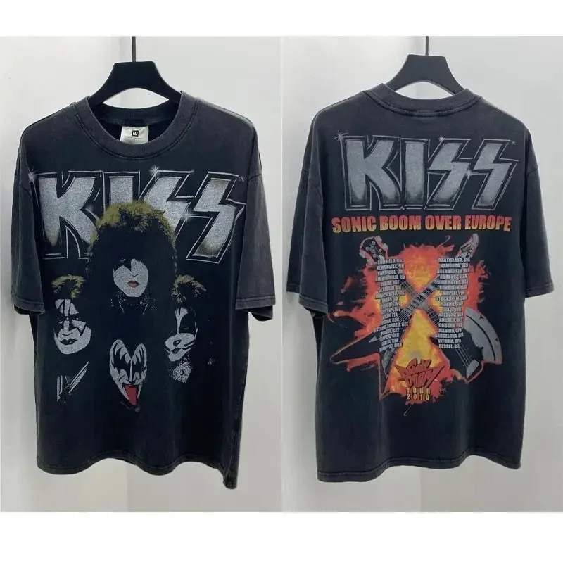 Kiss Band T Shirt Men Women Fashion T-shirt Cotton Tshirt Kisss Tops Tees Men's Clothing Music Rock Camisetas Hombre Tops