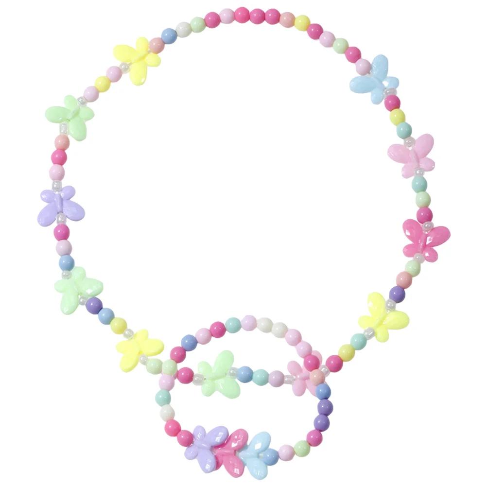 

Children's Jewelry Set Little Girls Necklace Bracelet Mom Pretend Play Acrylic Toddler Cute Kids Jewlery for