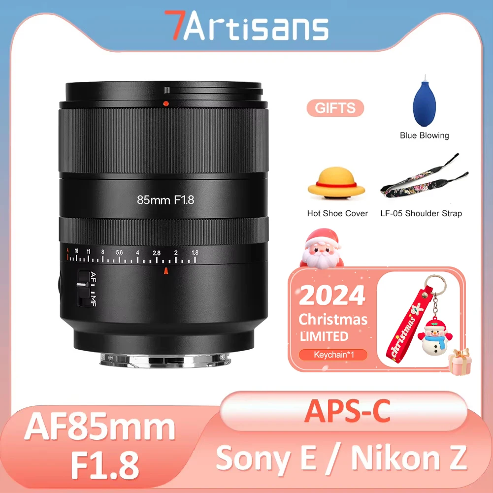 7artisans 85mm F1.8 AF Full Frame Auto Focus Prime Fixed Focus Lens for Sony E FE Nikon Z Mount A7CII A6600 A7RIV A7MIII Z6 ZFC