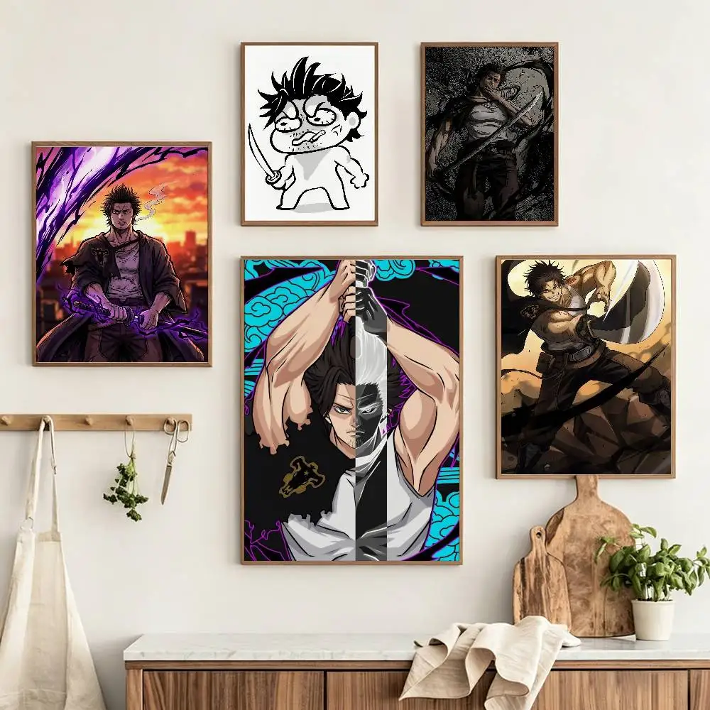 Y-Yami Sukehiro Anime Black Clover Poster HD Self Adhesive Waterproof Wall Art Ideal for Home Office Dorm Gift Customizable