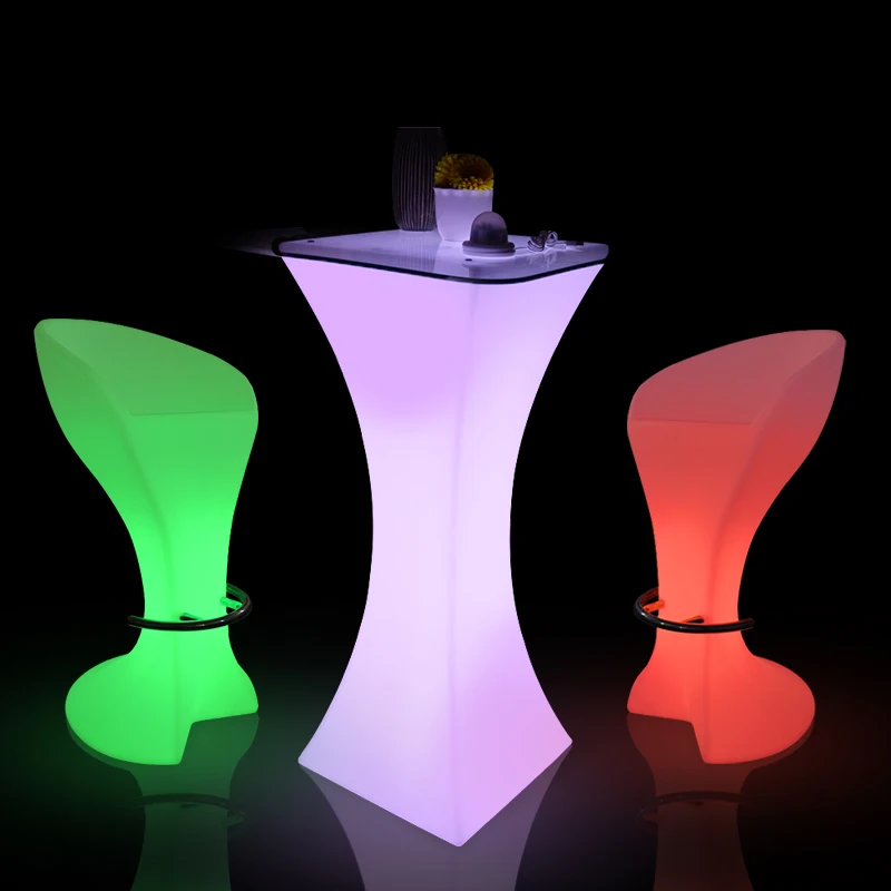 Led High Bar Table Cordless Led Lighting Party Furniture Party Rental Table High Wine Reception with Light