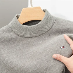 Men's Winter Brand Sweater O-Neck Embroidered With Fashionable  Loose Korean Casual Warmth Soft Thick High-Quality Mens Clothing