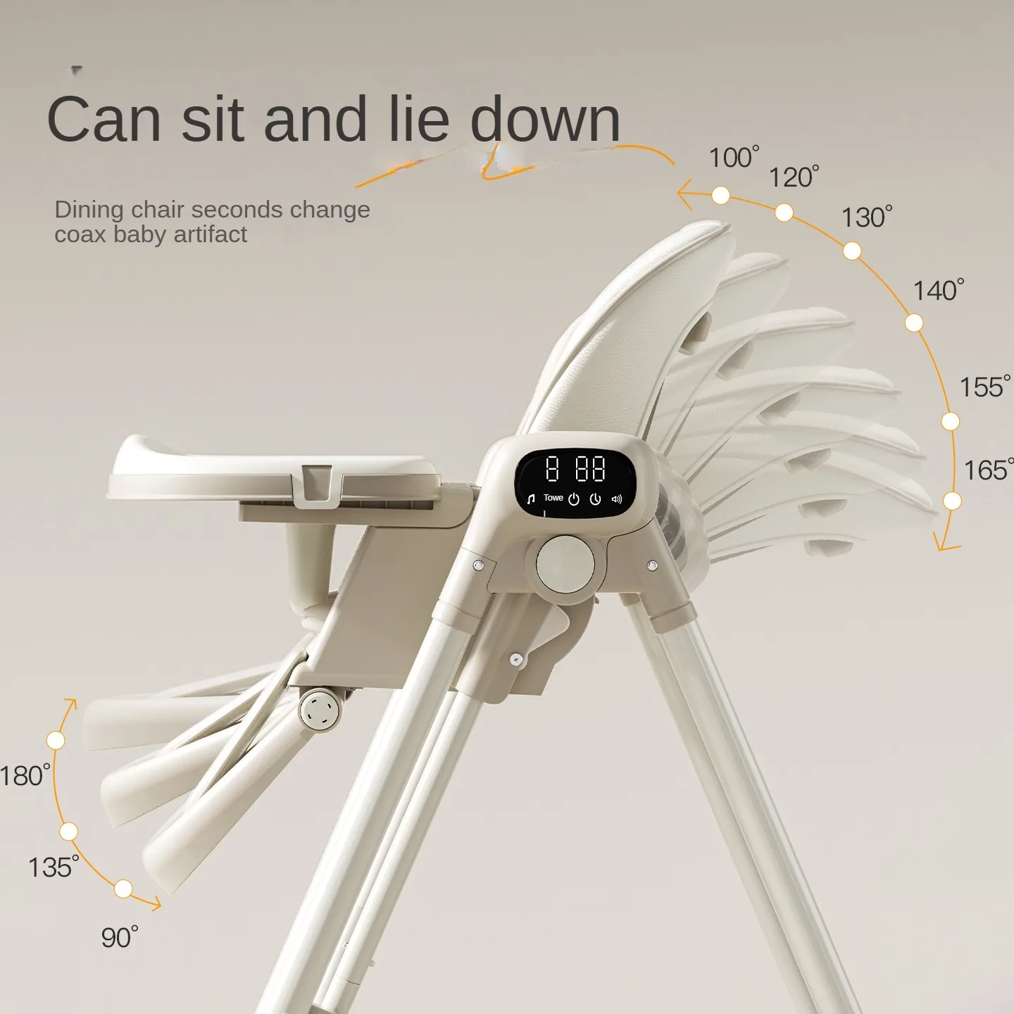 2-in-1 Electric Dining Chair Set Rocking Baby Table Baby High Chair With Easy Foldable Design Adjustable Baby Feeding Chair