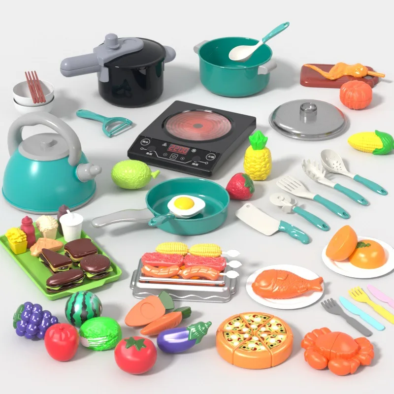 Mini kitchen toys baby simulation cooking children play house set simulation toys