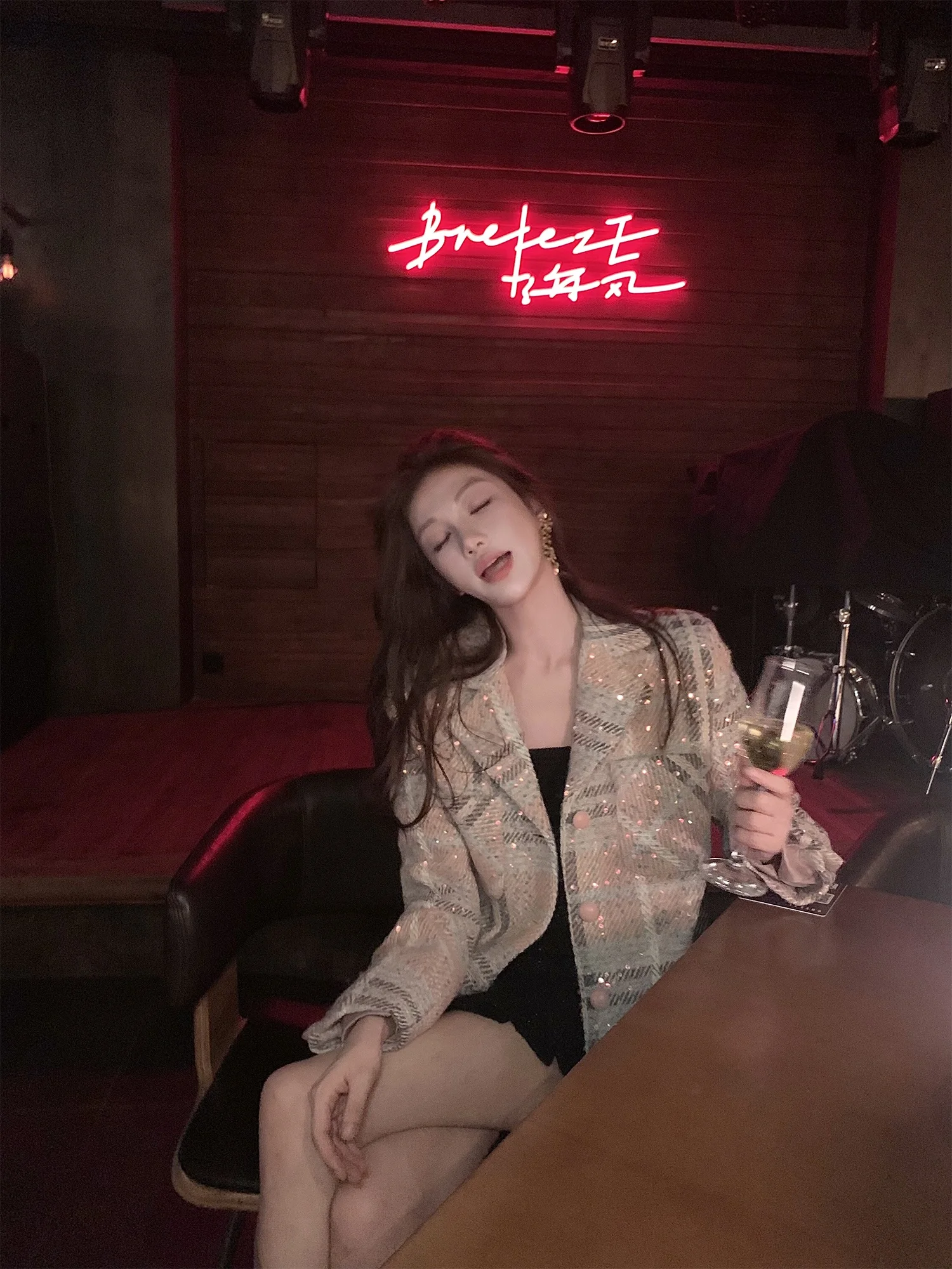 

Костюм Amor Moonlight Color Mermaid с пайетками, 3D-кроем и длинными рукавами, для работы и повседневной носки, осенняя верхняя одежда