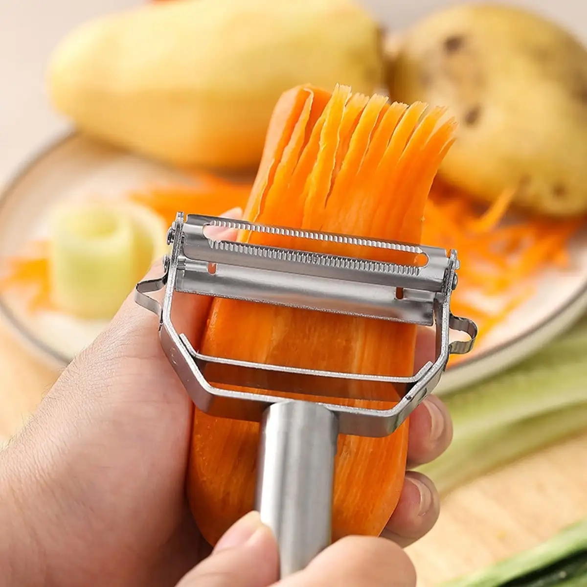 1pcs  Household stainless steel shredder two-in-one multifunctional shredder double-sided scraper